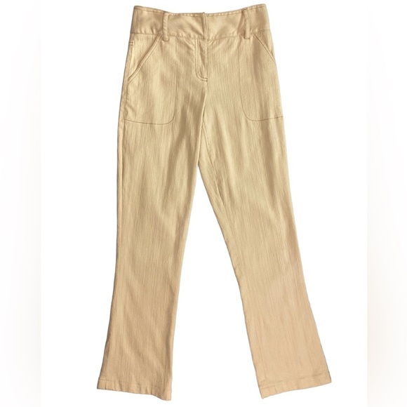 Diane Von Furstenberg Pants - Diane Von Furstenberg Womens Size 4 High Waist Beige Flared Leg Stretch Pants